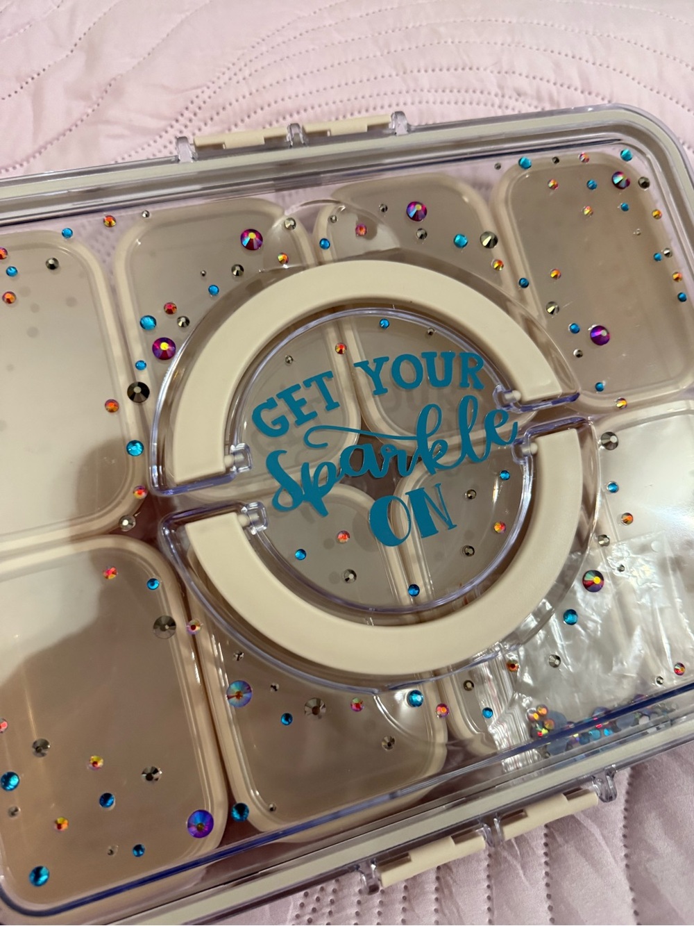 CWC Rhinestoned Get Your Sparkle On Snack/Craft Box NWT - Picture 5 of 9